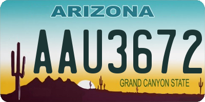 AZ license plate AAU3672