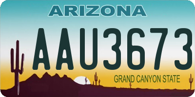 AZ license plate AAU3673