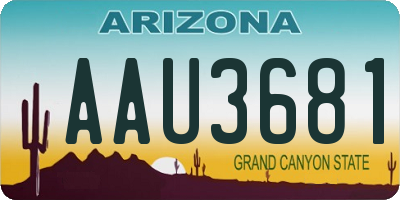 AZ license plate AAU3681