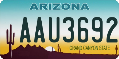 AZ license plate AAU3692