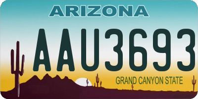 AZ license plate AAU3693