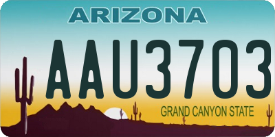 AZ license plate AAU3703