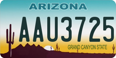 AZ license plate AAU3725