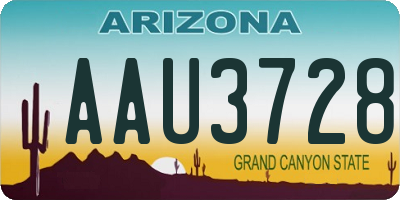 AZ license plate AAU3728