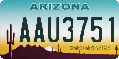 AZ license plate AAU3751