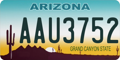 AZ license plate AAU3752