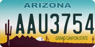 AZ license plate AAU3754