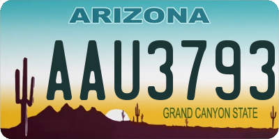 AZ license plate AAU3793