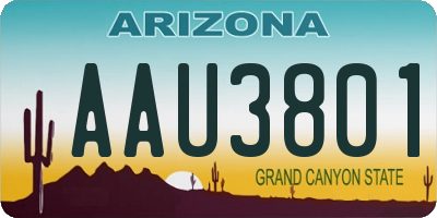 AZ license plate AAU3801