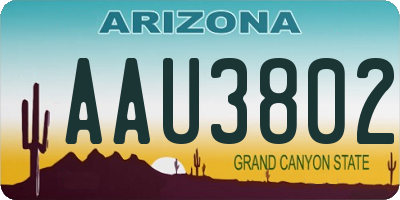 AZ license plate AAU3802