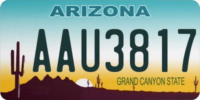 AZ license plate AAU3817