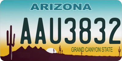 AZ license plate AAU3832
