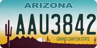 AZ license plate AAU3842