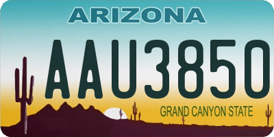 AZ license plate AAU3850