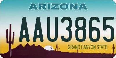 AZ license plate AAU3865
