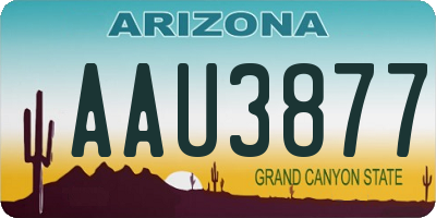 AZ license plate AAU3877