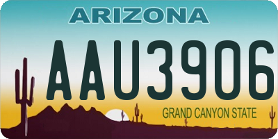 AZ license plate AAU3906