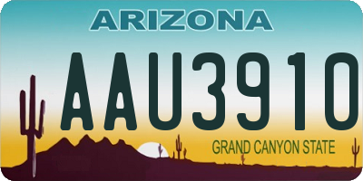 AZ license plate AAU3910