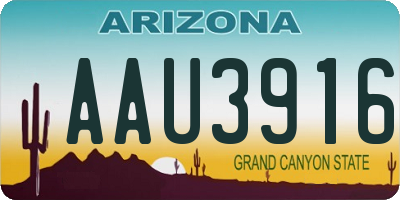 AZ license plate AAU3916
