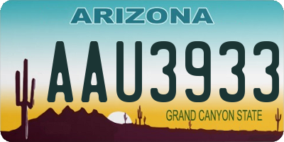 AZ license plate AAU3933