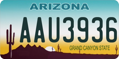 AZ license plate AAU3936
