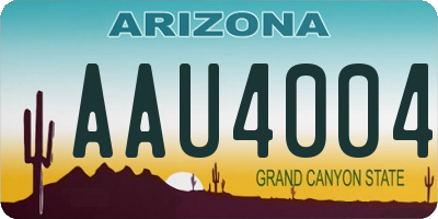 AZ license plate AAU4004