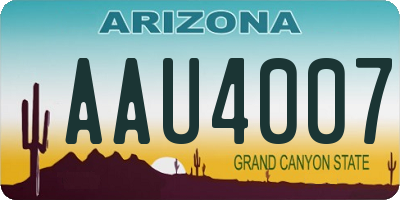 AZ license plate AAU4007