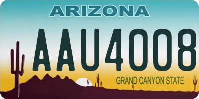 AZ license plate AAU4008