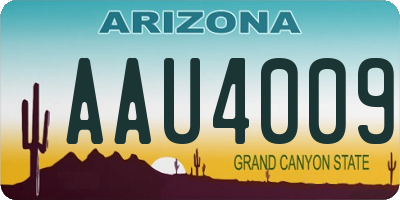 AZ license plate AAU4009