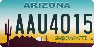 AZ license plate AAU4015