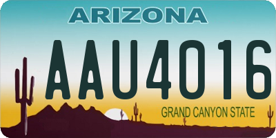 AZ license plate AAU4016
