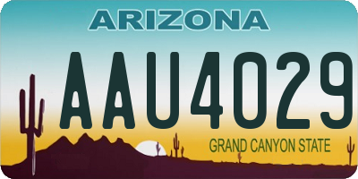 AZ license plate AAU4029