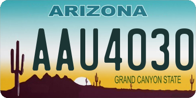 AZ license plate AAU4030