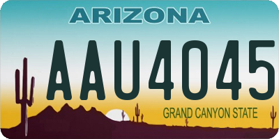 AZ license plate AAU4045