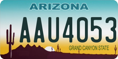 AZ license plate AAU4053