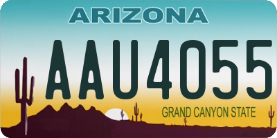 AZ license plate AAU4055