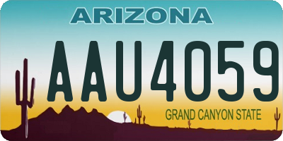 AZ license plate AAU4059