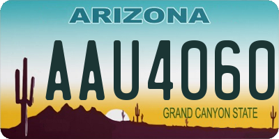 AZ license plate AAU4060