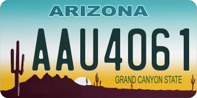 AZ license plate AAU4061