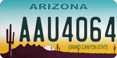 AZ license plate AAU4064