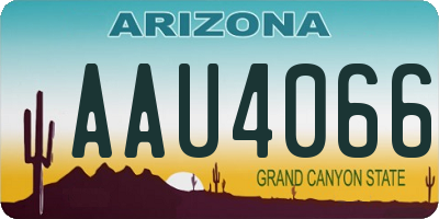 AZ license plate AAU4066