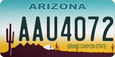 AZ license plate AAU4072
