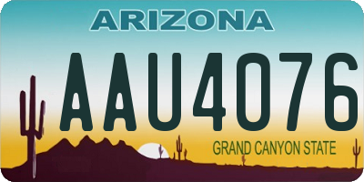 AZ license plate AAU4076