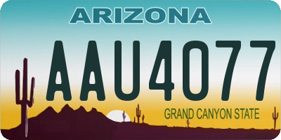 AZ license plate AAU4077