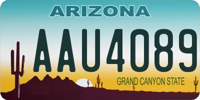 AZ license plate AAU4089