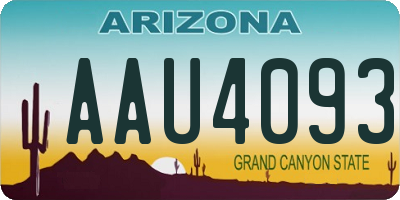 AZ license plate AAU4093