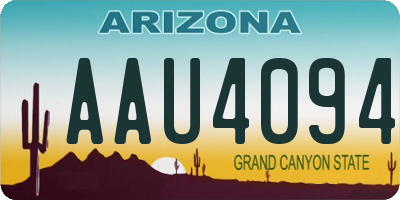 AZ license plate AAU4094