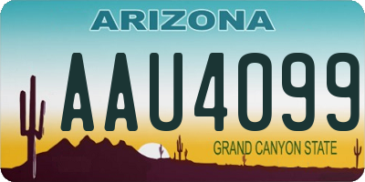 AZ license plate AAU4099