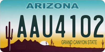 AZ license plate AAU4102