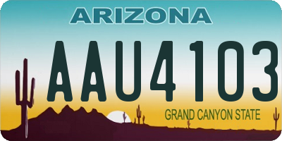 AZ license plate AAU4103